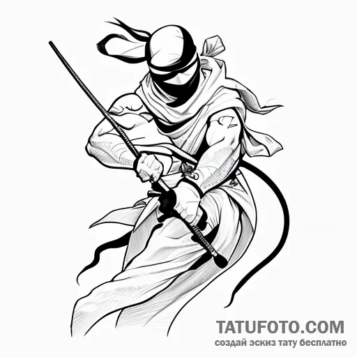 Ninja - эскиз тату (№1749766508_0, 12.06.2025 22:15) — Tatufoto.com