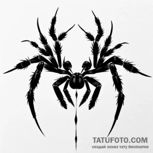 Black widow (spider) - эскиз тату (№1749766630_0, 12.06.2025 22:17) — Tatufoto.com