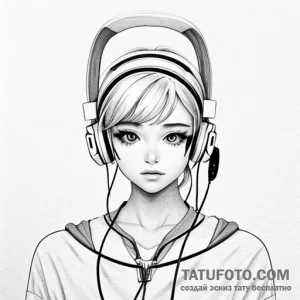 Headphones - эскиз тату (№1749767225_0, 12.06.2025 22:27) — Tatufoto.com
