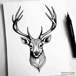 Deer - эскиз тату (№1749768735_0, 12.06.2025 22:52) — Tatufoto.com