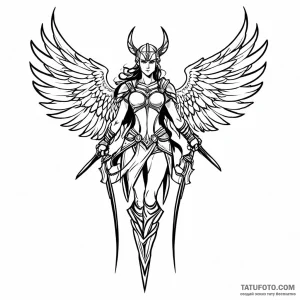 Valkyrie - эскиз тату (№1749769203_0, 12.06.2025 23:00) — Tatufoto.com