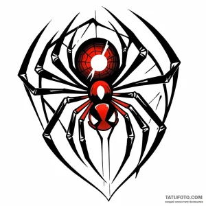 Black widow (spider) - нью скул, красный + чёрный - эскиз тату (№1749769264_0, 12.06.2025 23:01) — Tatufoto.com