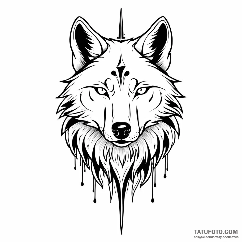 Fenrir (the wolf) — эскиз тату (№1749769266_0, 12.06.2025 23:01) — Tatufoto.com
