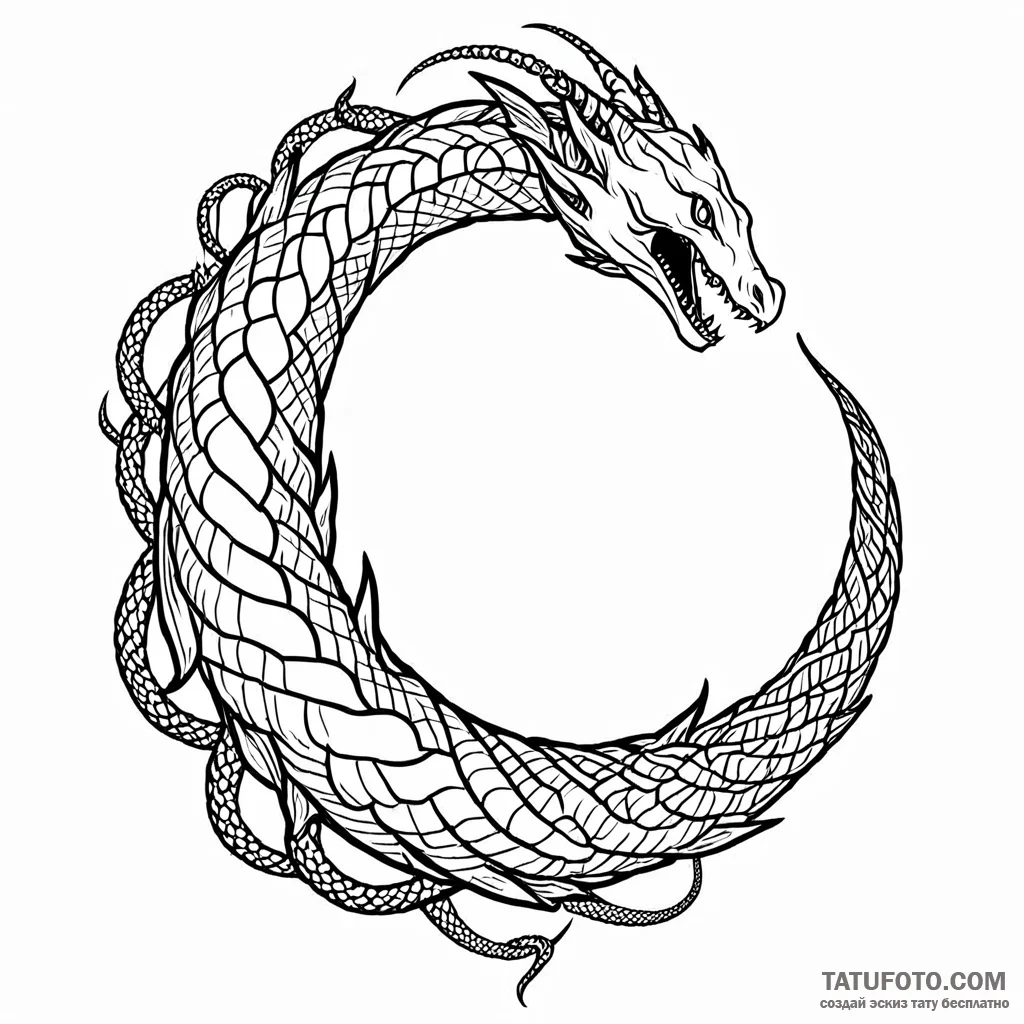 Jörmungandr (world serpent) — эскиз тату (№1749769339_0, 12.06.2025 23:02) — Tatufoto.com