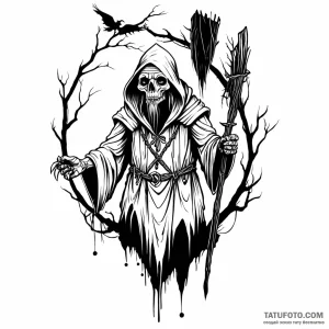 Baba yaga - эскиз тату (№1749769798_0, 12.06.2025 23:09) — Tatufoto.com