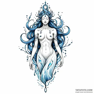 Vodyanoy (water spirit) - эскиз тату (№1749770003_0, 12.06.2025 23:13) — Tatufoto.com