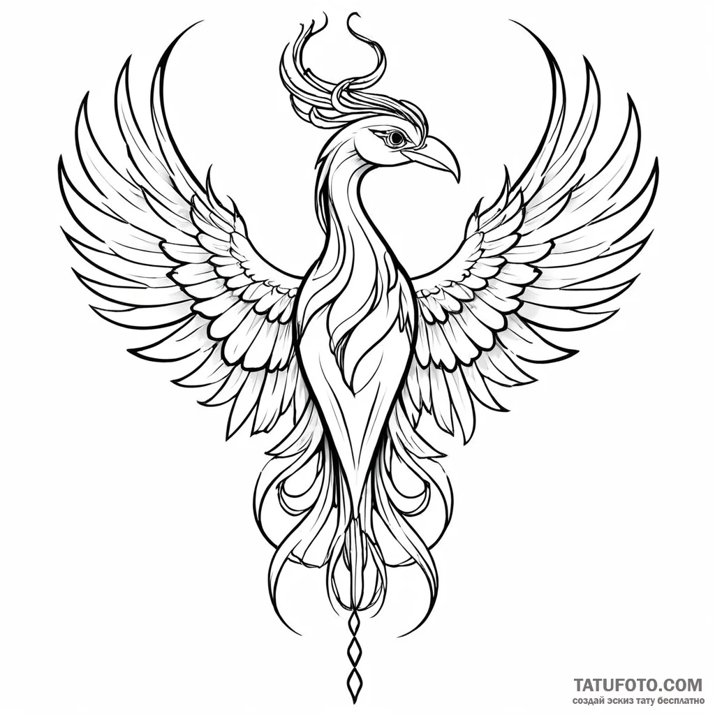 Sirin (mythical bird-woman) — эскиз тату (№1749770073_0, 12.06.2025 23:14) — Tatufoto.com