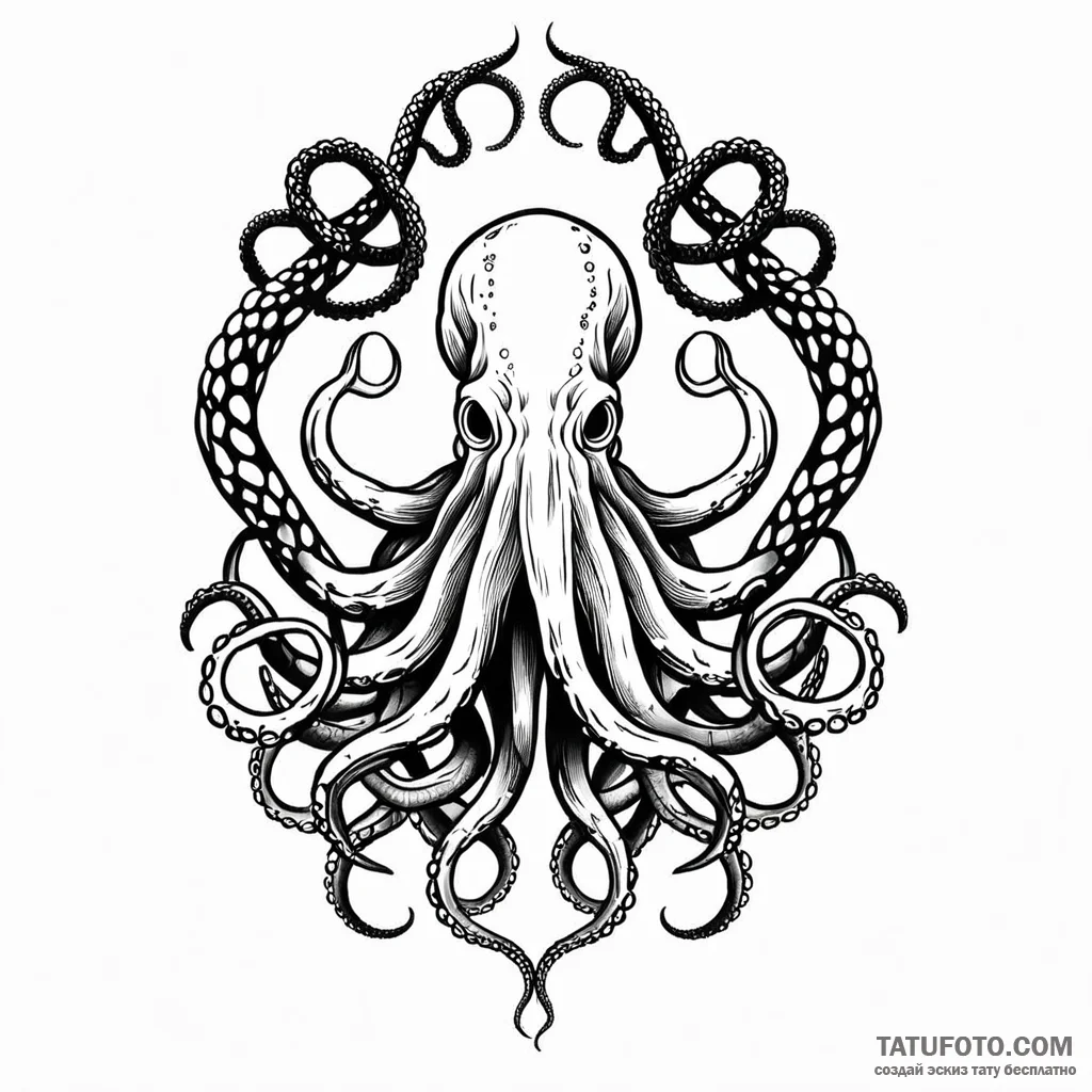 Kraken — эскиз тату (№1749770283_0, 12.06.2025 23:18) — Tatufoto.com