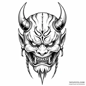 Oni mask - эскиз тату (№1749770422_0, 12.06.2025 23:20) — Tatufoto.com
