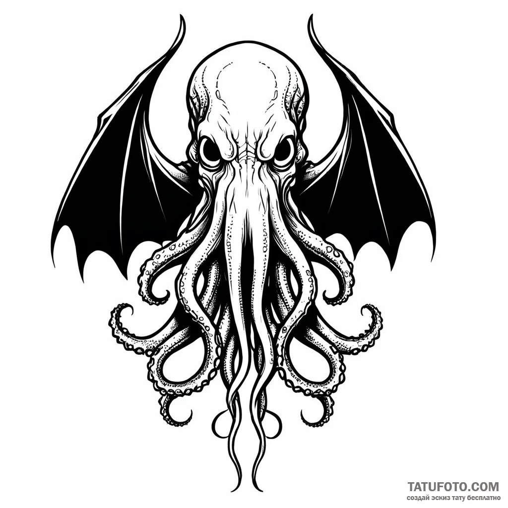 Cthulhu — эскиз тату (№1749770940_0, 12.06.2025 23:29) — Tatufoto.com