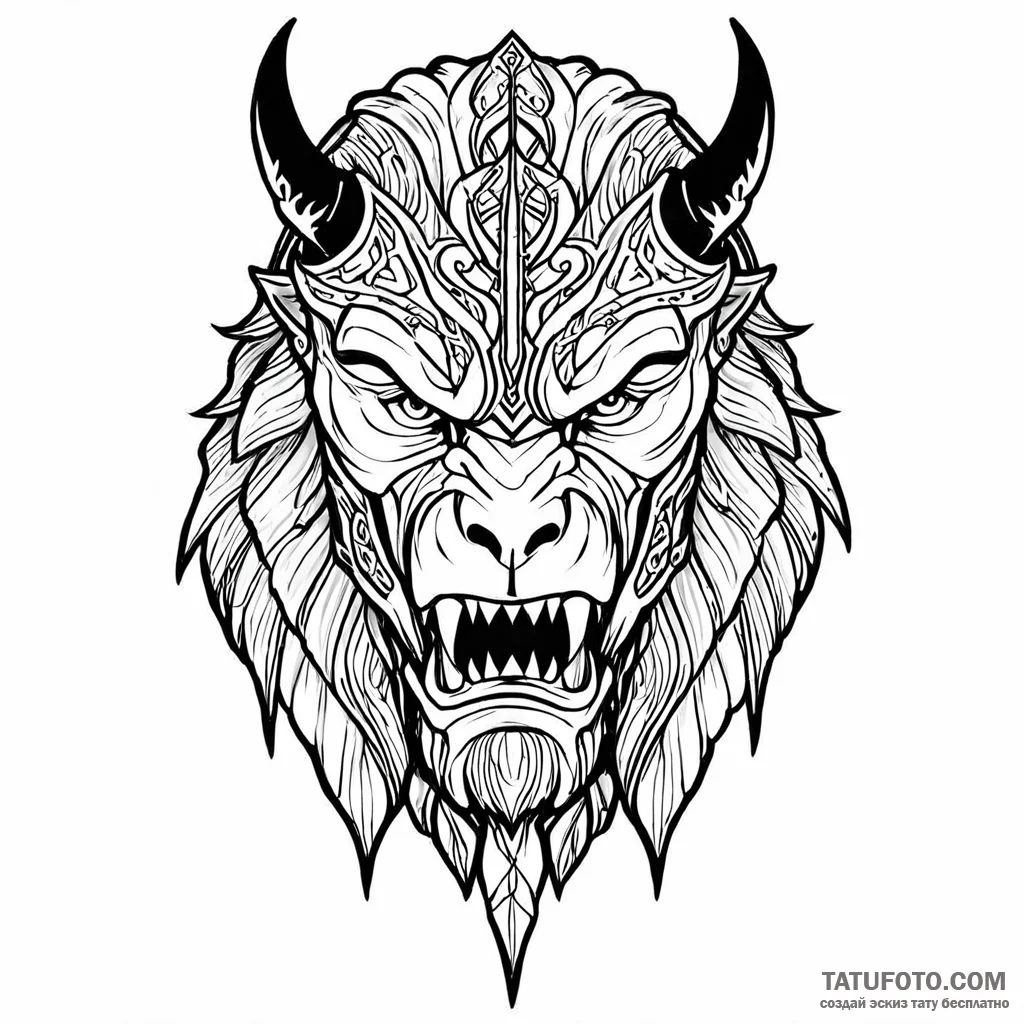 Beowulf — эскиз тату (№1749771554_0, 12.06.2025 23:39) — Tatufoto.com