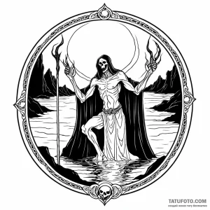 Charon on the river styx - эскиз тату (№1749771971_0, 12.06.2025 23:46) — Tatufoto.com