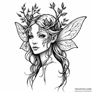 Dryad or tree nymph - эскиз тату (№1749772315_0, 12.06.2025 23:51) — Tatufoto.com