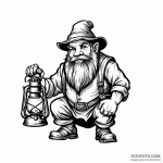 Dwarf miner with a lantern — эскиз тату (№1749772595_0, 12.06.2025 23:56) — Tatufoto.com