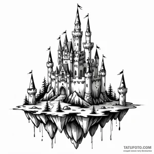 Floating castle - эскиз тату (№1749772729_0, 12.06.2025 23:58) — Tatufoto.com