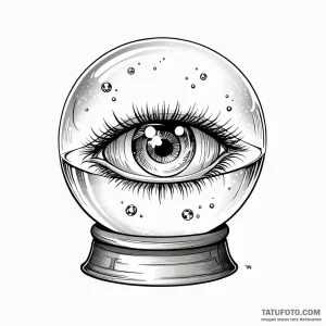 Crystal ball showing a vision - эскиз тату (№1749773087_0, 13.06.2025 00:04) — Tatufoto.com