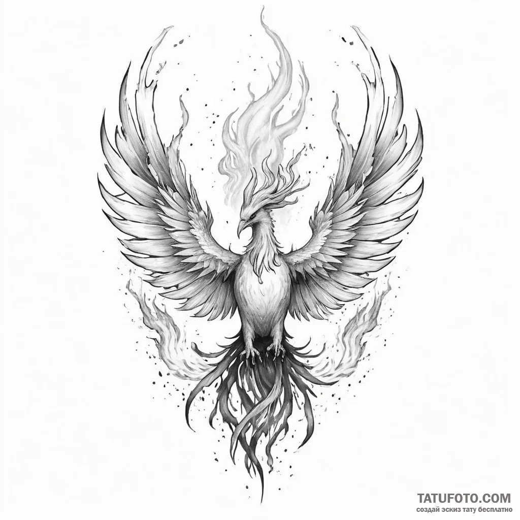 Phoenix rising from ashes (already there, but… — эскиз тату (№1749773532_0, 13.06.2025 00:12) — Tatufoto.com