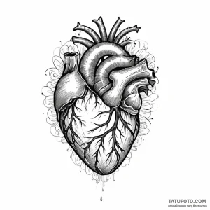 Anatomical heart - эскиз тату (№1749773658_0, 13.06.2025 00:14) — Tatufoto.com