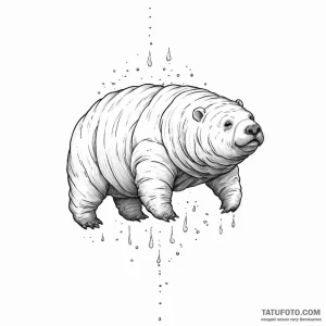 Tardigrade (water bear) - эскиз тату (№1749773945_0, 13.06.2025 00:19) — Tatufoto.com
