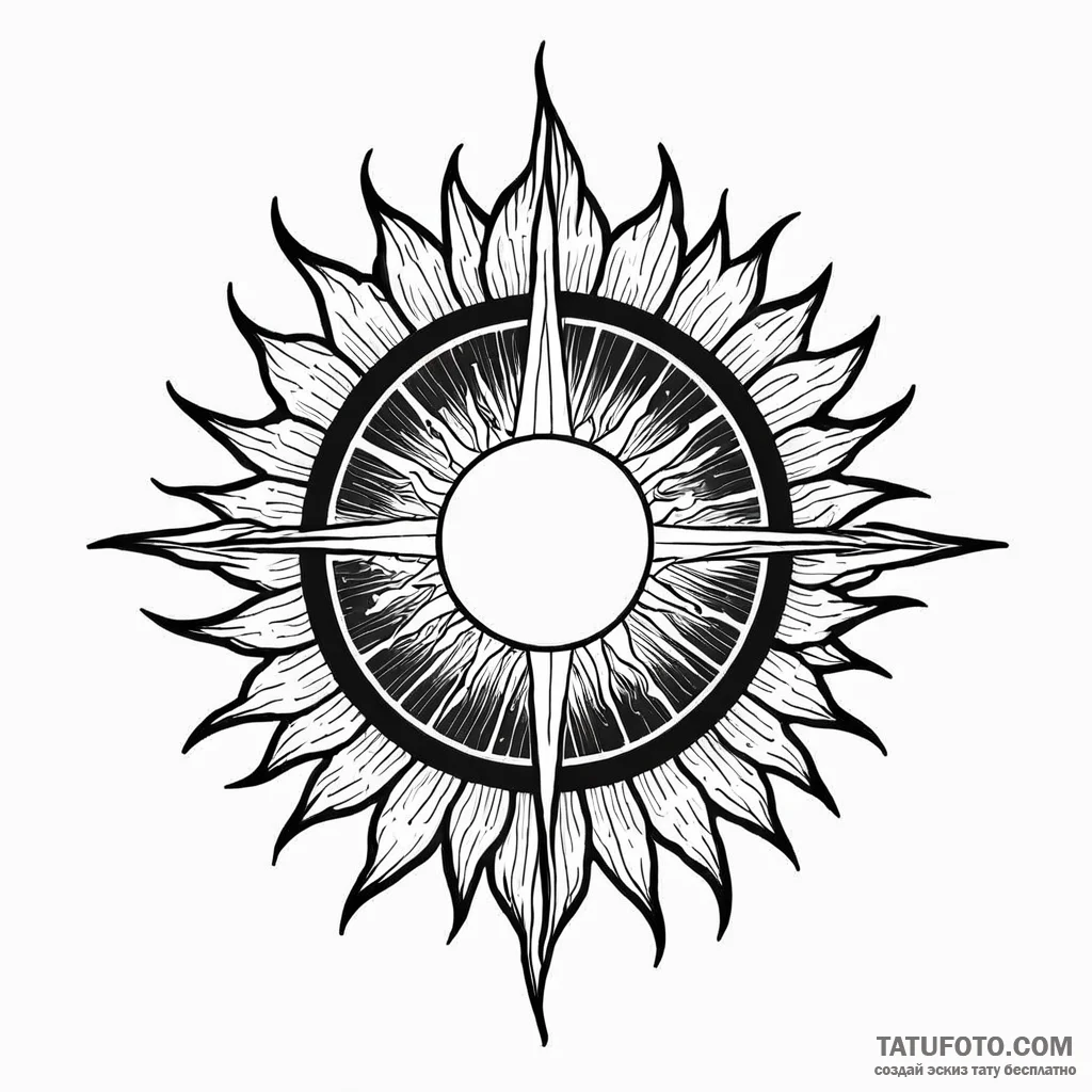 Solar flare — эскиз тату (№1749774275_0, 13.06.2025 00:24) — Tatufoto.com