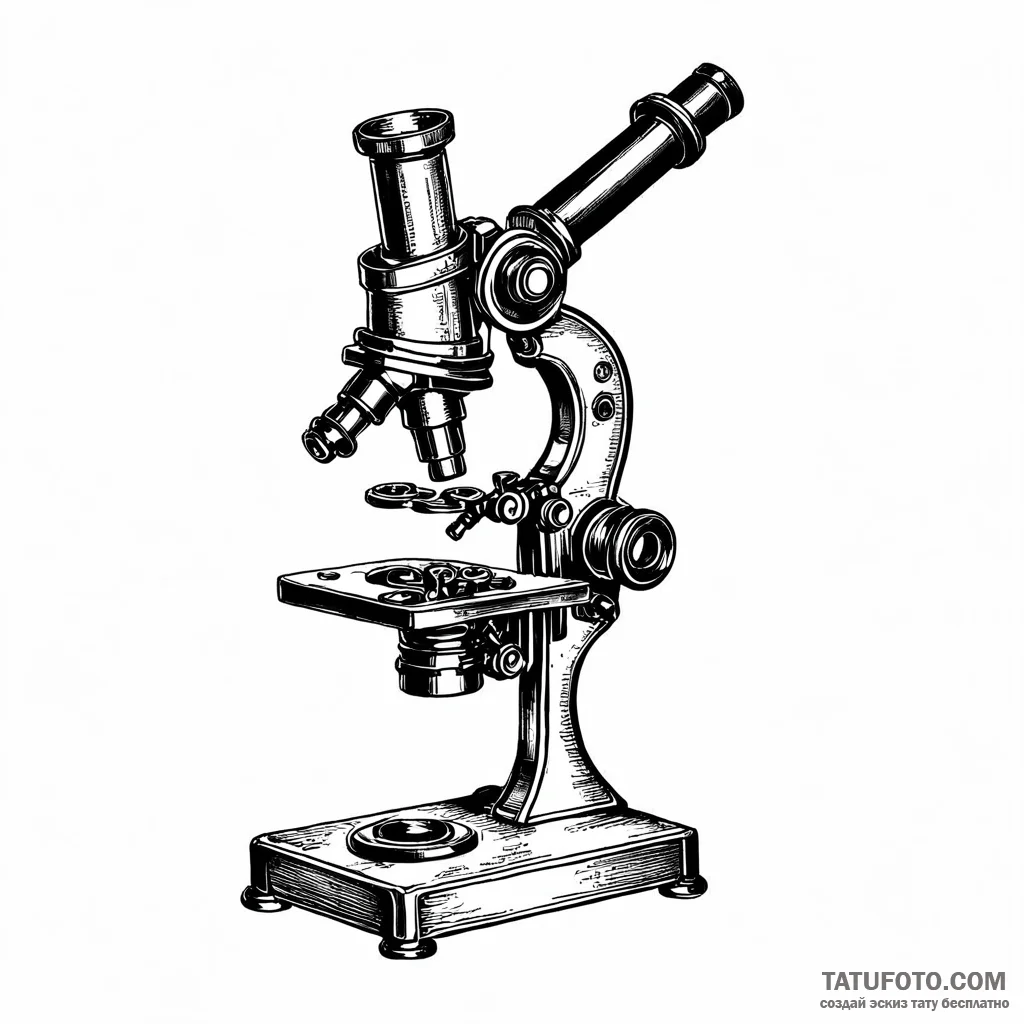 Antique microscope — эскиз тату (№1749774528_0, 13.06.2025 00:28) — Tatufoto.com