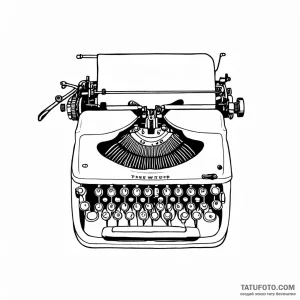 Typewriter - эскиз тату (№1749774593_0, 13.06.2025 00:29) — Tatufoto.com