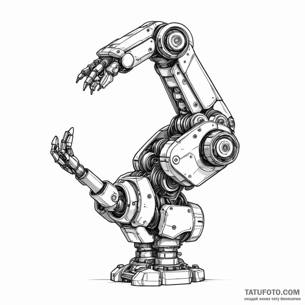 Robotic arm — эскиз тату (№1749775038_0, 13.06.2025 00:37) — Tatufoto.com
