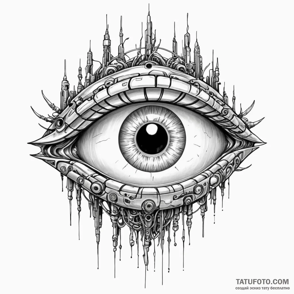 Cyborg eye — эскиз тату (№1749775104_0, 13.06.2025 00:38) — Tatufoto.com