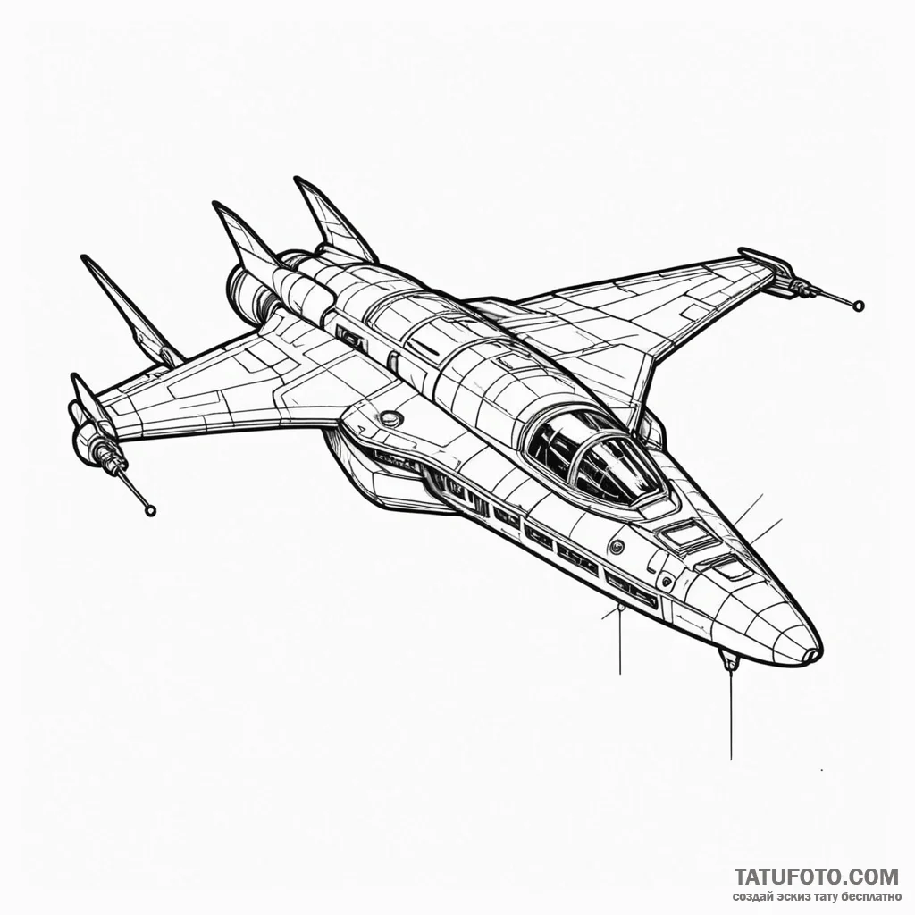 Spaceship blueprint — эскиз тату (№1749775232_0, 13.06.2025 00:40) — Tatufoto.com
