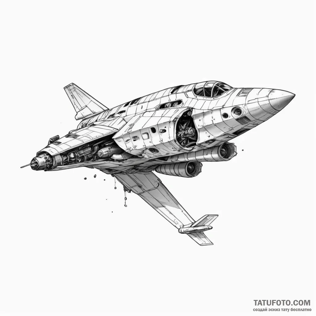 Spaceship wreck — эскиз тату (№1749775361_0, 13.06.2025 00:42) — Tatufoto.com