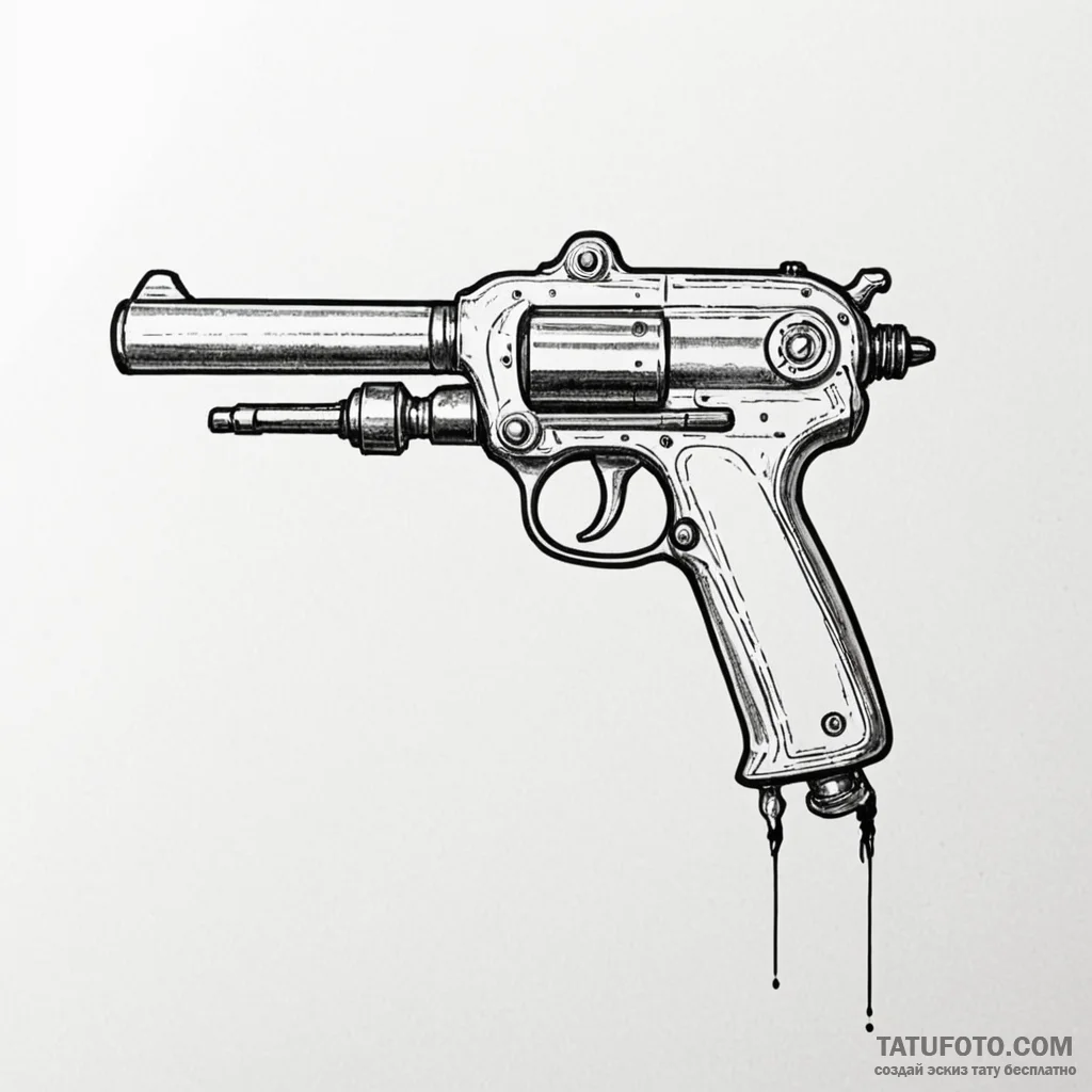 Ray gun — эскиз тату (№1749775697_0, 13.06.2025 00:48) — Tatufoto.com