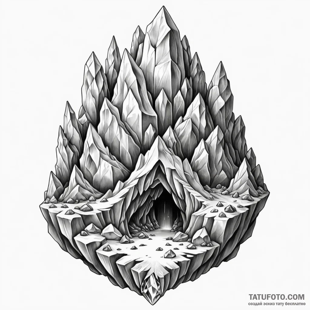 Crystal cave — эскиз тату (№1749775959_0, 13.06.2025 00:52) — Tatufoto.com