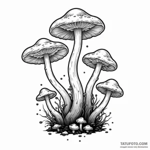 Bioluminescent fungi - эскиз тату (№1749776025_0, 13.06.2025 00:53) — Tatufoto.com