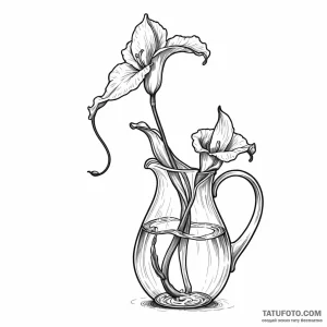 Pitcher plant - эскиз тату (№1749776174_0, 13.06.2025 00:56) — Tatufoto.com
