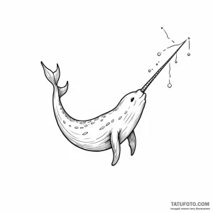 Narwhal - эскиз тату (№1749776370_0, 13.06.2025 00:59) — Tatufoto.com