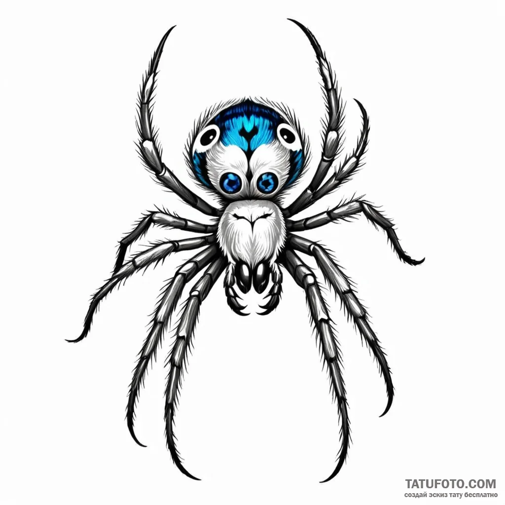 Peacock spider — эскиз тату (№1749776435_0, 13.06.2025 01:00) — Tatufoto.com