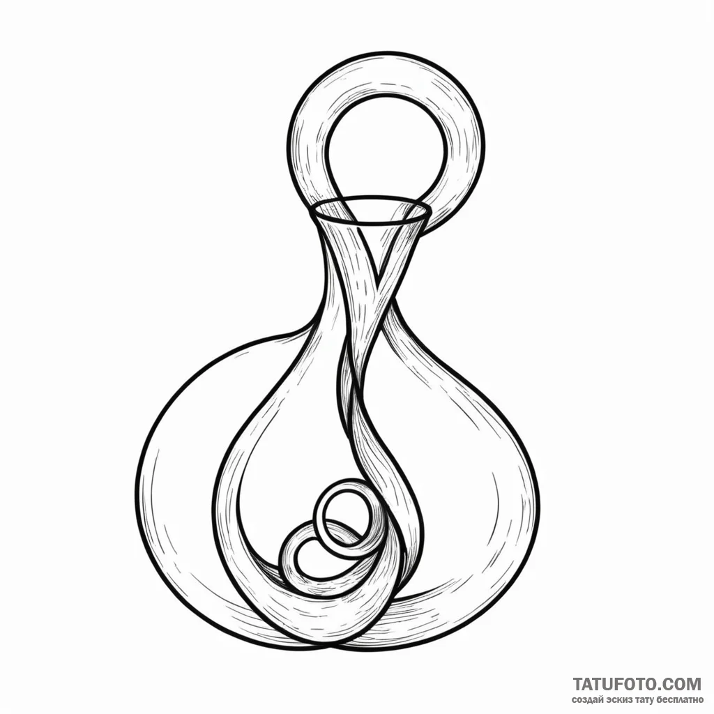 Klein bottle — эскиз тату (№1749776628_0, 13.06.2025 01:03) — Tatufoto.com