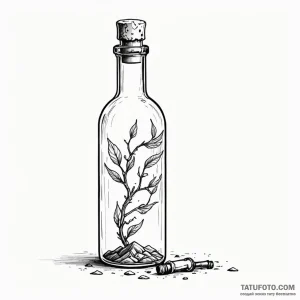 Message in a bottle - эскиз тату (№1749777014_0, 13.06.2025 01:10) — Tatufoto.com