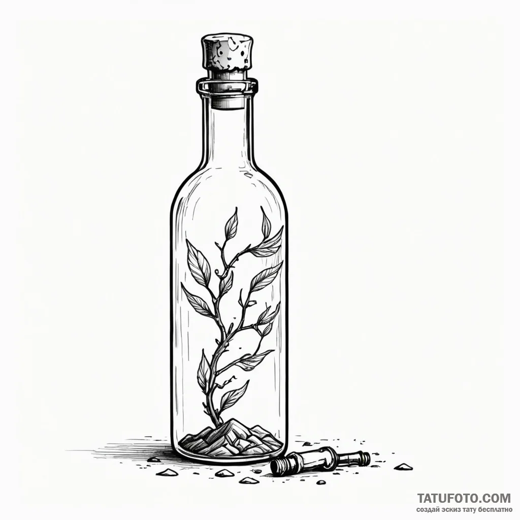 Message in a bottle — эскиз тату (№1749777014_0, 13.06.2025 01:10) — Tatufoto.com