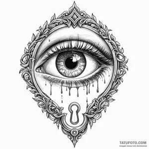 Keyhole with an eye peeping through - эскиз тату (№1749777275_0, 13.06.2025 01:14) — Tatufoto.com