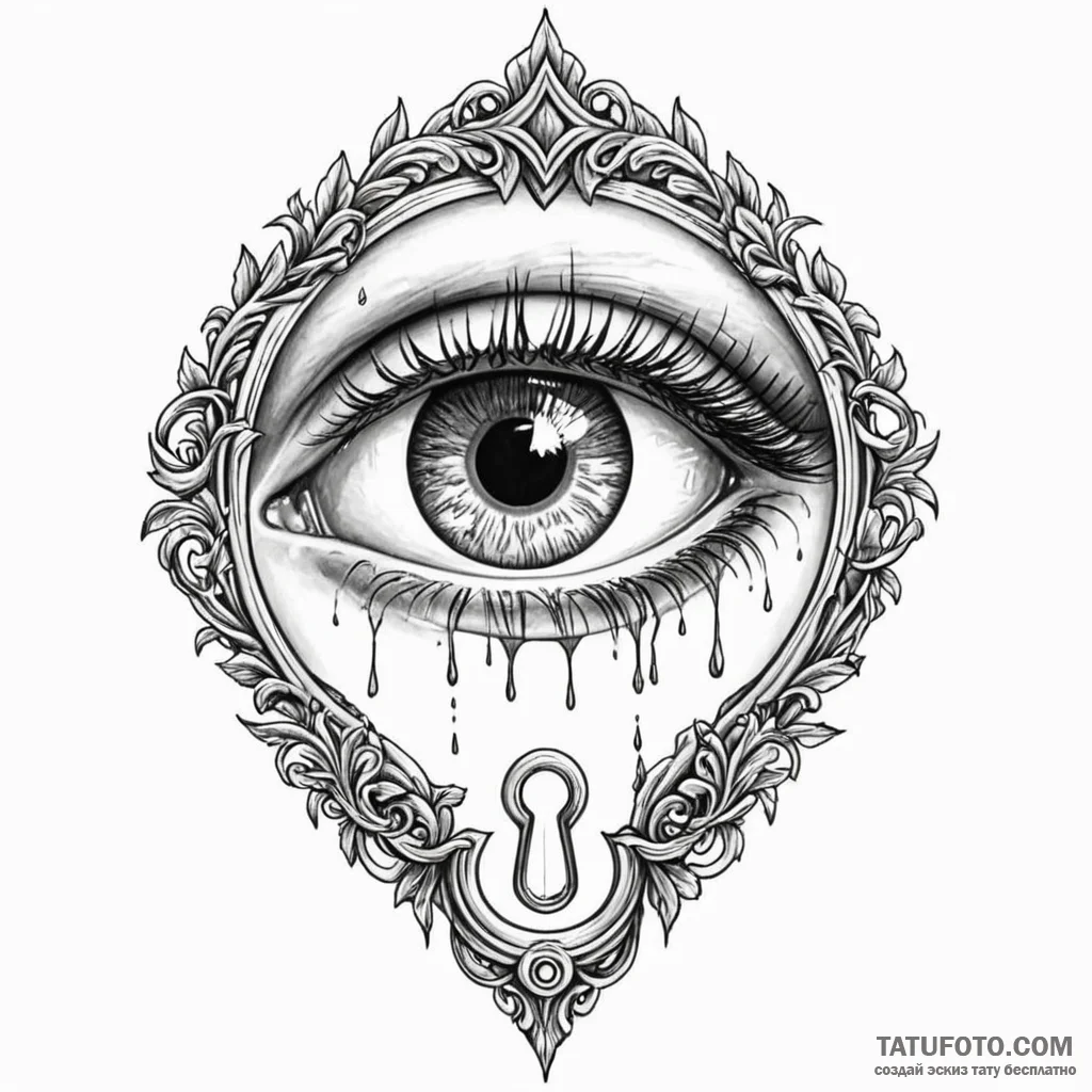 Keyhole with an eye peeping through — эскиз тату (№1749777275_0, 13.06.2025 01:14) — Tatufoto.com