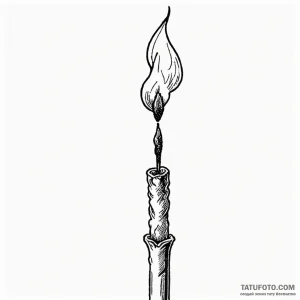 A single burning match - эскиз тату (№1749777340_0, 13.06.2025 01:15) — Tatufoto.com