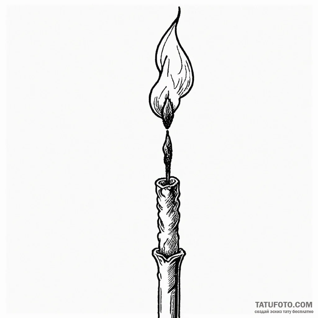 A single burning match — эскиз тату (№1749777340_0, 13.06.2025 01:15) — Tatufoto.com