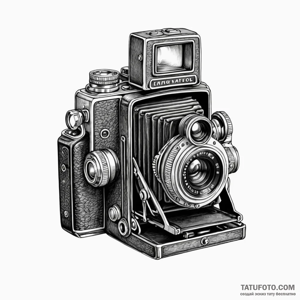 Vintage camera — эскиз тату (№1749777406_0, 13.06.2025 01:16) — Tatufoto.com