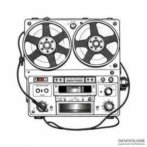 Reel-to-reel tape player - эскиз тату (№1749777470_0, 13.06.2025 01:17) — Tatufoto.com