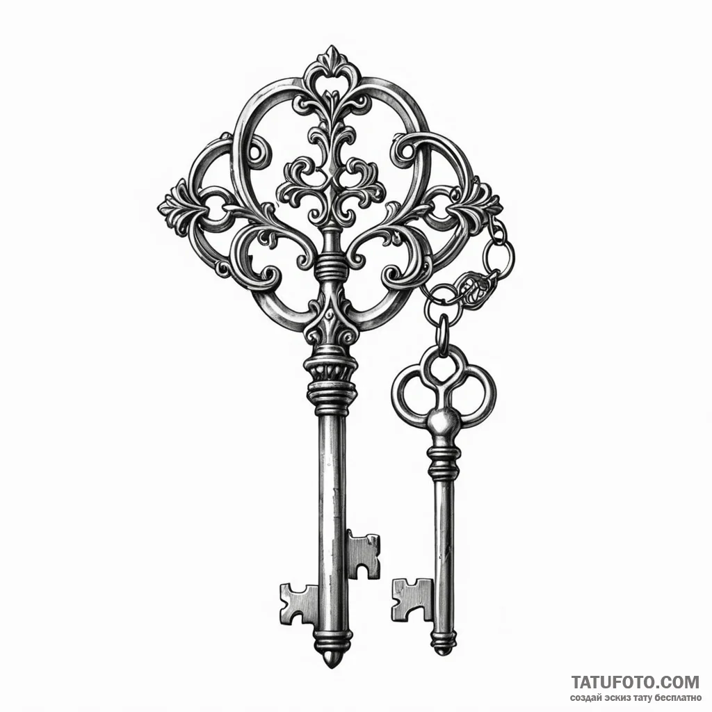 Antique key collection — эскиз тату (№1749777599_0, 13.06.2025 01:19) — Tatufoto.com