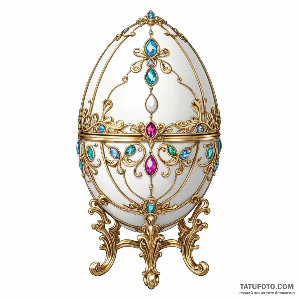 Faberge egg — эскиз тату (№1749778047_0, 13.06.2025 01:27) — Tatufoto.com