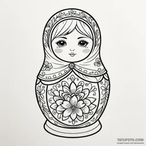 Matryoshka doll (is there, but can be a set) - эскиз тату (№1749778112_0, 13.06.2025 01:28) — Tatufoto.com