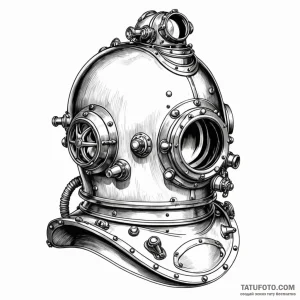 Antique diving helmet - эскиз тату (№1749778176_0, 13.06.2025 01:29) — Tatufoto.com