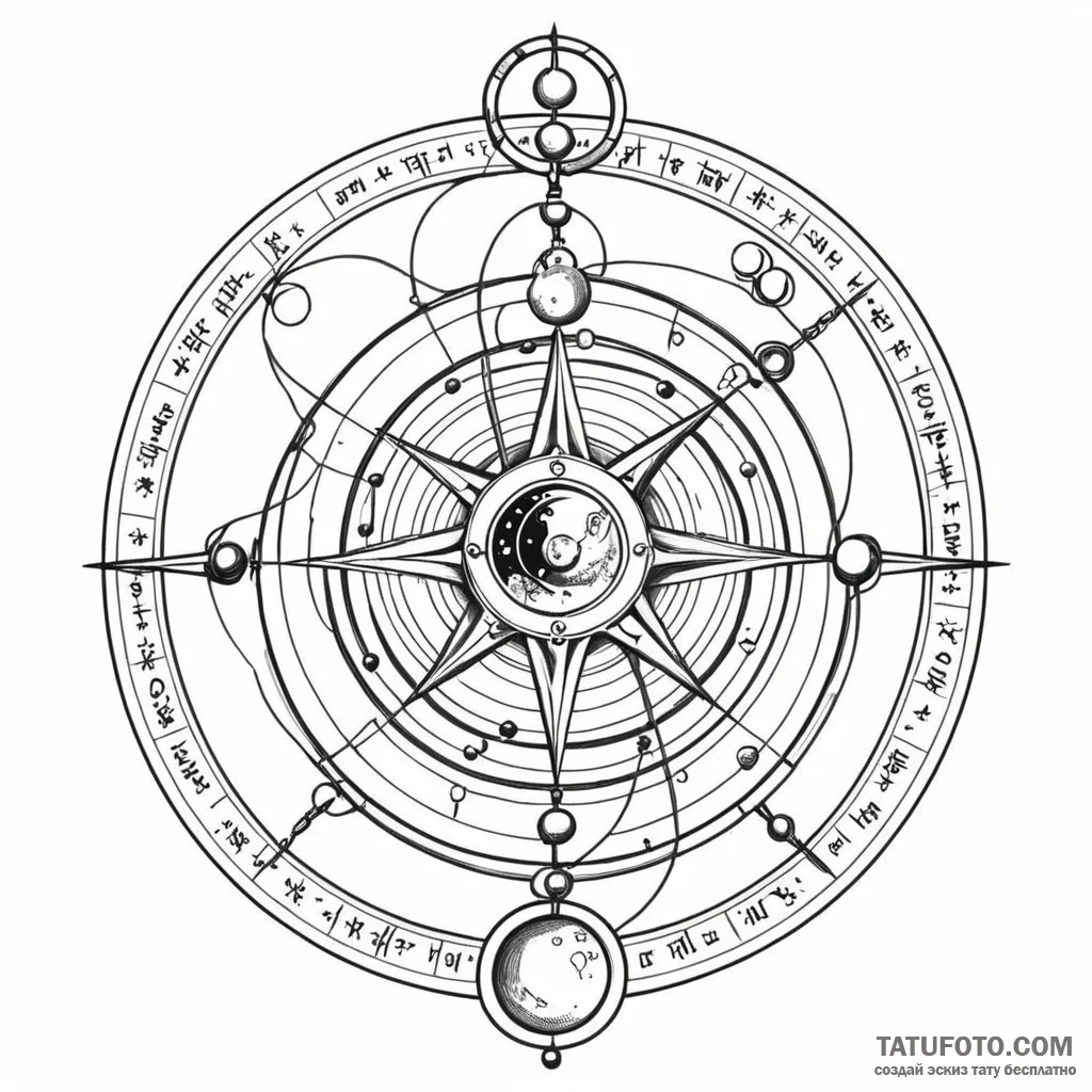 Astrolabe — эскиз тату (№1749778239_0, 13.06.2025 01:30) — Tatufoto.com